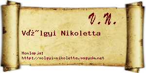 Völgyi Nikoletta névjegykártya