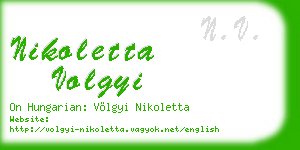 nikoletta volgyi business card